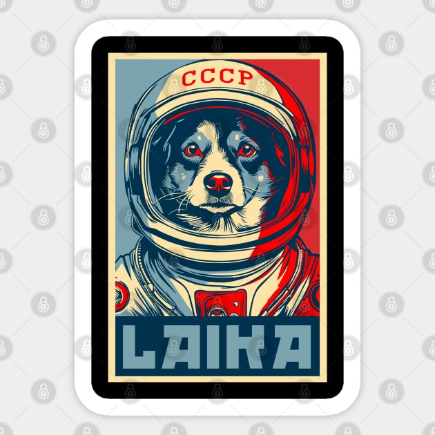 Laika First Animal to Orbit Earth Sticker by dnacreativedesign